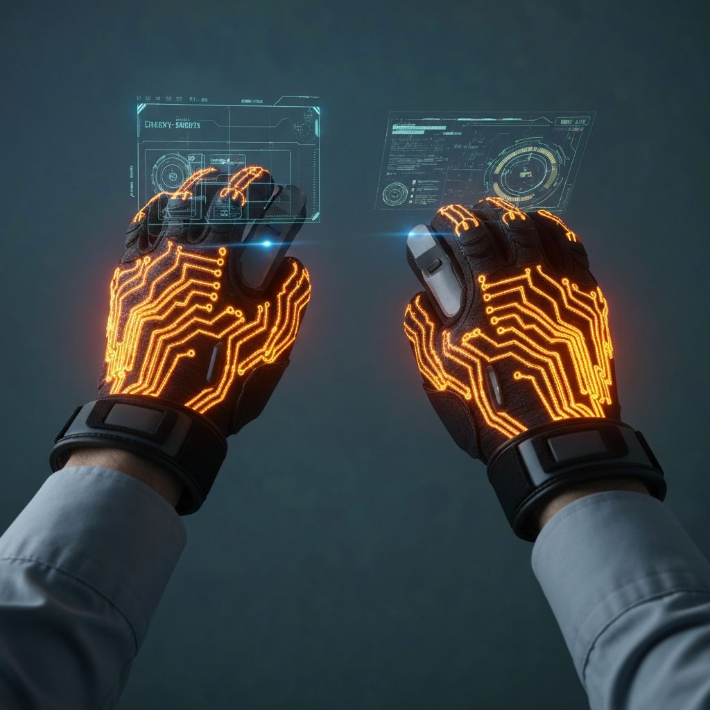 Bio-luminescent haptic aviation gloves interface